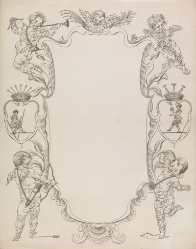 Wensbrief met putti en koorddansers