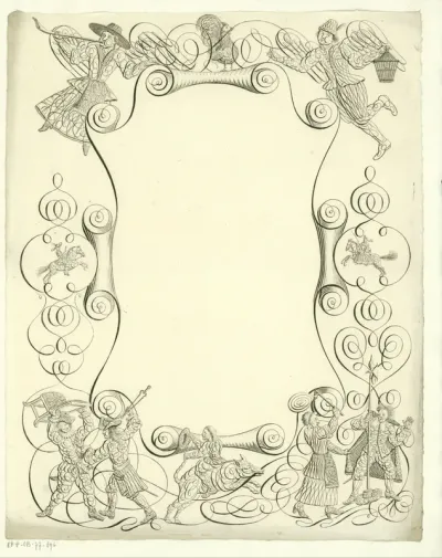 Wensbrief met vechtende figuren