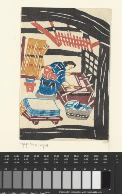 Wenskaart met papier scheppende figuur
