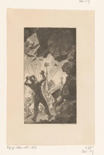 Wenzel von Tollenstein schrikt van een vurige geestverschijning