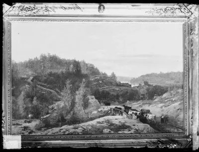 Werner Holmberg: "Maisema Kurusta iltavalaistuksessa" vuodelta 1858