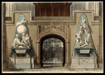 Westminster Abbey: monuments of Sir Isaac Newton and the first Earl of Stanhope