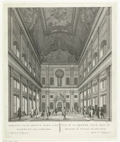 Westzijde van de Burgerzaal in het Stadhuis op de Dam