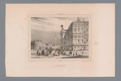Westzijde van het Paleis op de Dam in Amsterdam