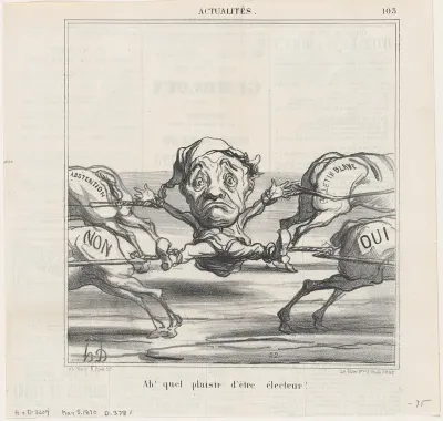 What a joy to be a voter!, from 'News of the day,' published in Le Charivari, May 5, 1870
