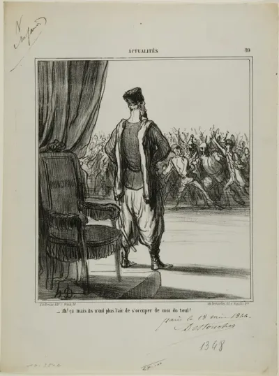 “What about that..., they don't seem to be interested in me any more,” plate 89 from Actualités