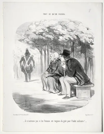 What you will, plate 51: I do not wonder that women are always fond of the military uniform?