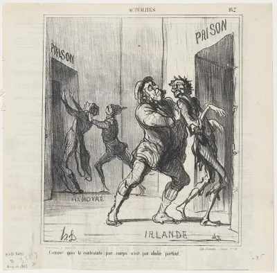 Which proves that physical imprisonment is not abolished everywhere, from 'News of the day,' published in Le Charivari, August 10, 1867