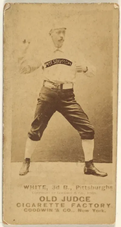 White, 3rd Base, Pittsburgh, from the Old Judge series (N172) for Old Judge Cigarettes