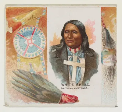 White Shield, Southern Cheyenne, from the American Indian Chiefs series (N36) for Allen & Ginter Cigarettes