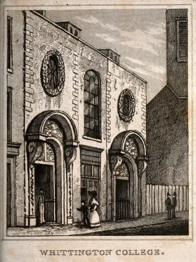 Whittington College (almshouses), City of London: perspective view