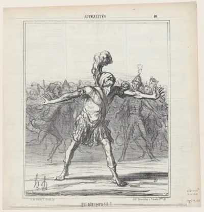 Who will he catch?, from "News of the day"
