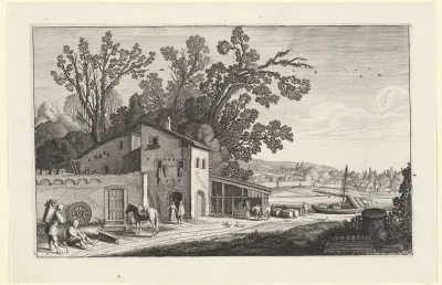 Wijnmakerij in een landschap