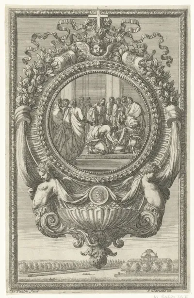 Wijwaterbak met de Voetwassing