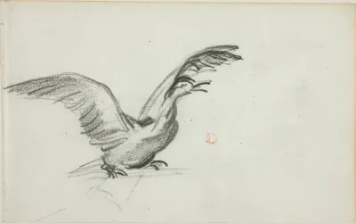 Wild Duet (recto); Two Standing Nude Female Figures in Niches (verso)