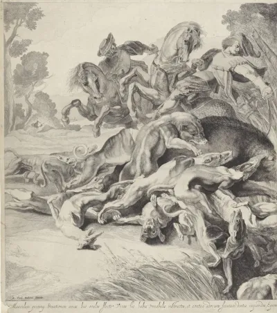 Wildezwijnenjacht (linkerplaat)