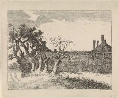 Wilgen bij boerderij