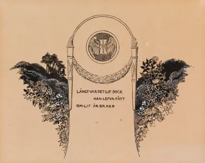 Wilhelm von Schwerin-runon loppuvinjetti, originaalipiirustus Vänrikki Stoolin tarinain kuvitukseen