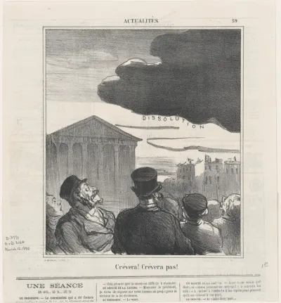 Will it burst or not?, from 'News of the day,' published in Le Charivari, March 12, 1870