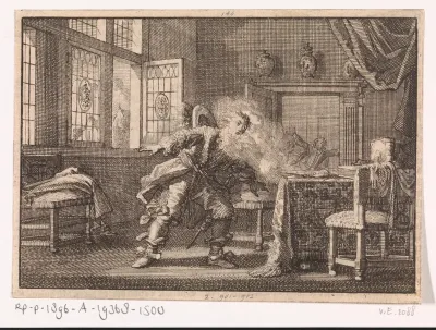 Willem Frederik van Nassau, stadhouder van Friesland, wordt in zijn kamer gedood door het onverwacht afgaan van een pistool, 1664