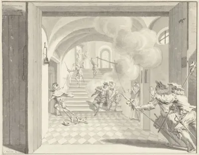 Willem I door Balthasar Gerards vermoord, Delft 10 juli 1584