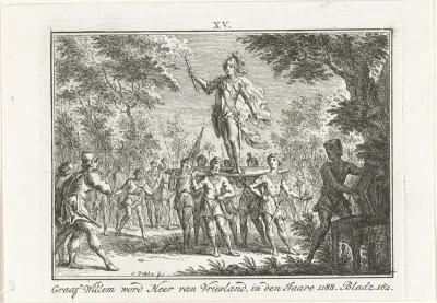 Willem I gehuldigd als heer van Friesland, 1195