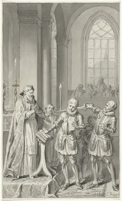 Willem II, graaf van Holland, in Keulen tot ridder geslagen, 1248
