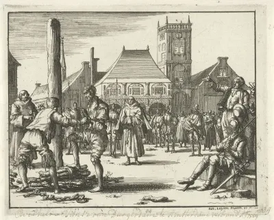 Willem Jansz. beklimt de brandstapel te Amsterdam, 1569
