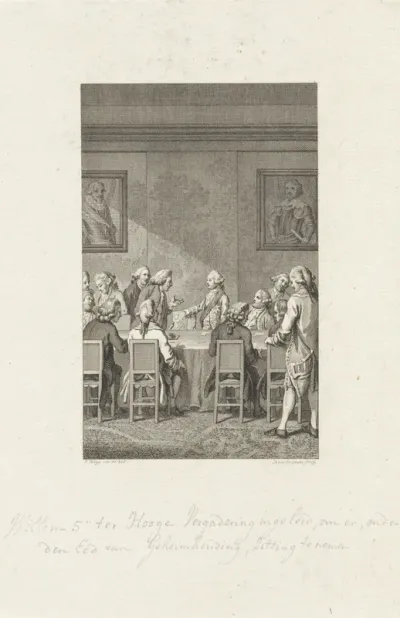 Willem V neemt voor het eerst zitting in de Raad van State, 1763