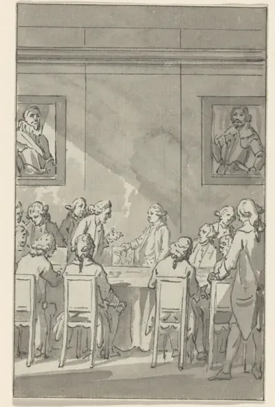 Willem V neemt voor het eerst zitting in de Raad van State, 1763