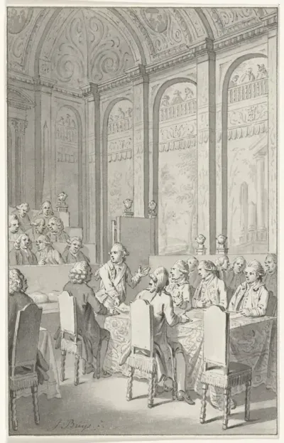 Willem V toont de papieren van Laurens, 1780