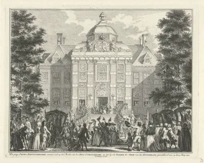 Willem V vertoont zich als Ridder van de Kousenband, 1752