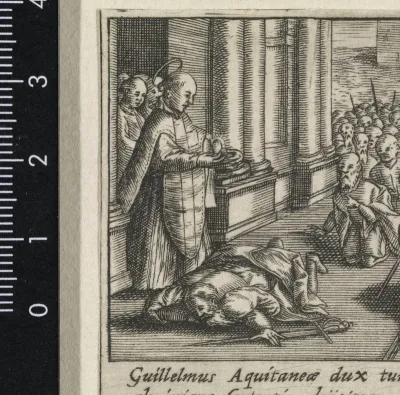 Willem van Aquitanië vraagt vergiffenis aan de Heilige Bernardus van Clairvaux