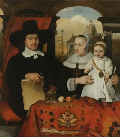 Willem van der Helm (c 1625-75), Municipal Architect of Leiden, with his Wife Belytgen Cornelisdr van der Schelt (d 1661) and their Son Leendert (1622-64)