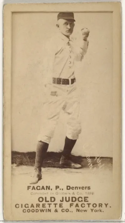 William A. "Bill" Fagan, Pitcher, Denver, from the Old Judge series (N172) for Old Judge Cigarettes