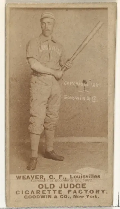 William B. "Farmer" Weaver, Center Field, Louisville Colonels, from the Old Judge series (N172) for Old Judge Cigarettes