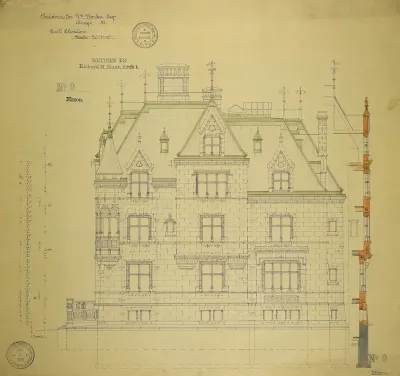 William Borden Residence, Chicago, Illinois, East Elevation