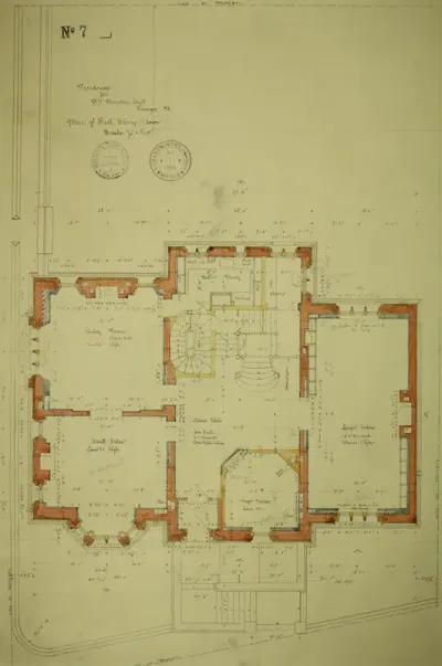 William Borden Residence, Chicago, Illinois, First Floor Plan