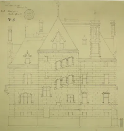 William Borden Residence, Chicago, Illinois, West Elevation
