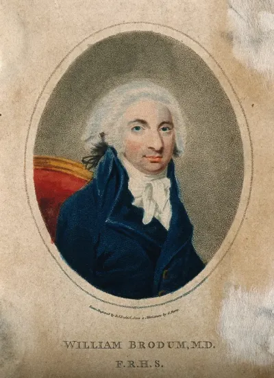 William Brodum. Coloured stipple engraving by E. A. Ezekiel, 1797 after G. Barry
