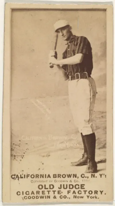 William "California" Brown, Catcher, New York, from the Old Judge series (N172) for Old Judge Cigarettes
