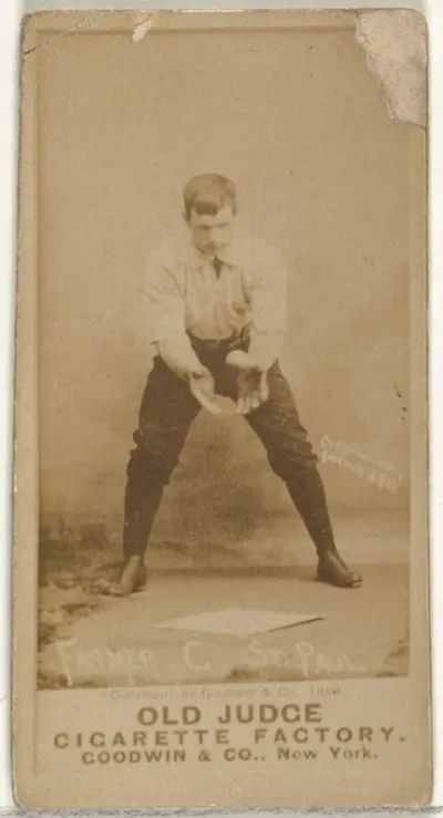 William Charles "Bill" Farmer, Catcher, St. Paul Apostles, from the Old Judge series (N172) for Old Judge Cigarettes