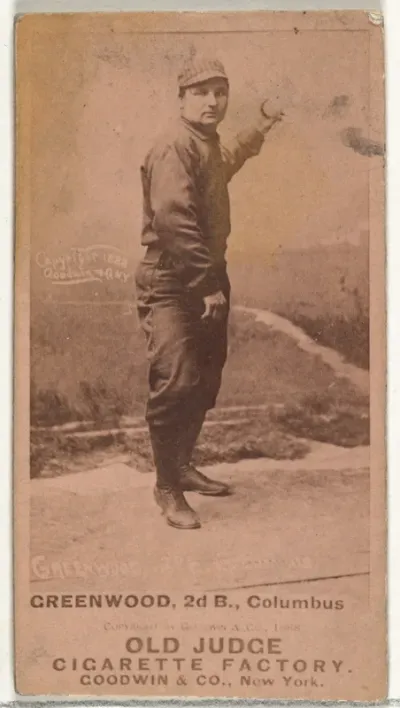 William F. "Bill" Greenwood, 2nd Base, Cleveland, from the Old Judge series (N172) for Old Judge Cigarettes