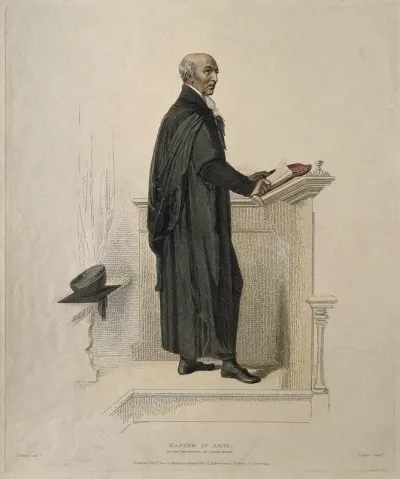William Farish. Line engraving by J. Agar, 1814, after T. Uwins
