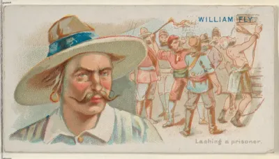 William Fly, Lashing a Prisoner, from the Pirates of the Spanish Main series (N19) for Allen & Ginter Cigarettes