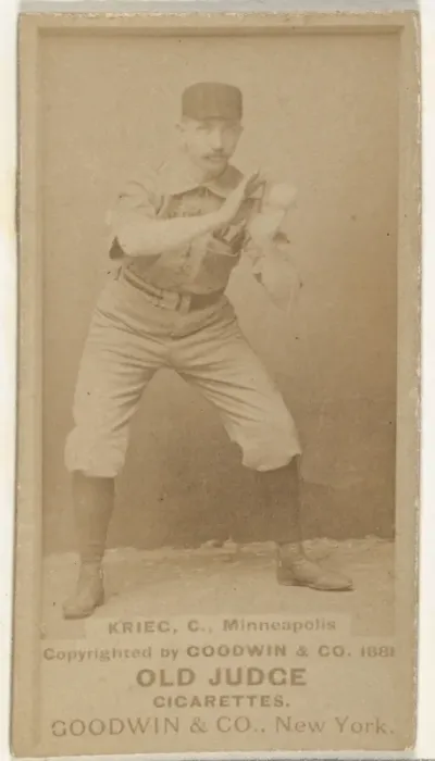 William Frederick "Bill" Krieg, Catcher, Minneapolis, from the Old Judge series (N172) for Old Judge Cigarettes