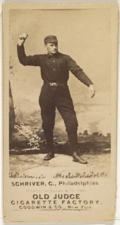 William Frederick "Pop" Schriver, Catcher, Philadelphia, from the Old Judge series (N172) for Old Judge Cigarettes