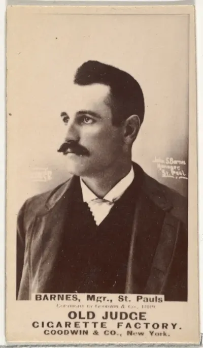 William H. "Bill" Barnes, Manager, St. Paul Apostles, from the Old Judge series (N172) for Old Judge Cigarettes