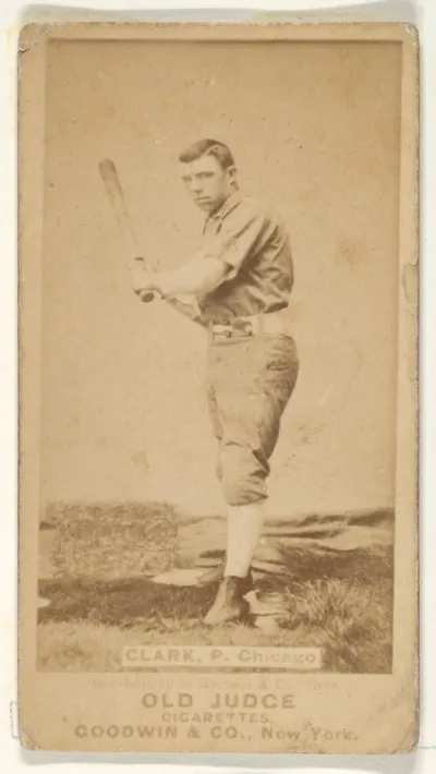 William H. "Dad" Clarke, Pitcher, Chicago, from the Old Judge series (N172) for Old Judge Cigarettes
