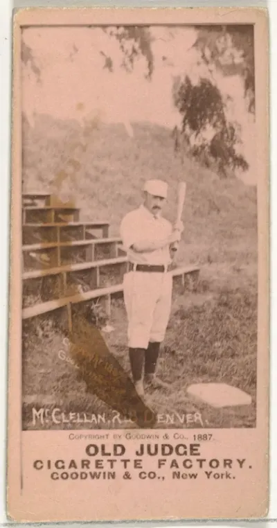 William Henry "Bill" McClellan, 2nd Base, Denver, from the Old Judge series (N172) for Old Judge Cigarettes